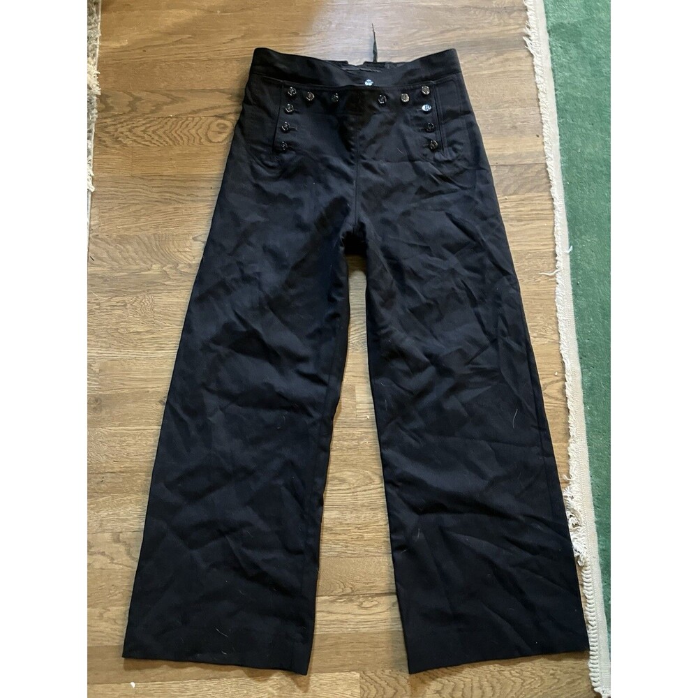 Men's Black Wide-Leg Sailor Pants